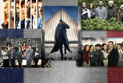 A montage of images from popular French tv series.