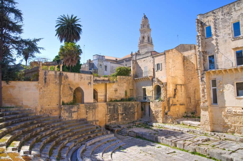 A Roman Amphitheater in Lecce Italy.