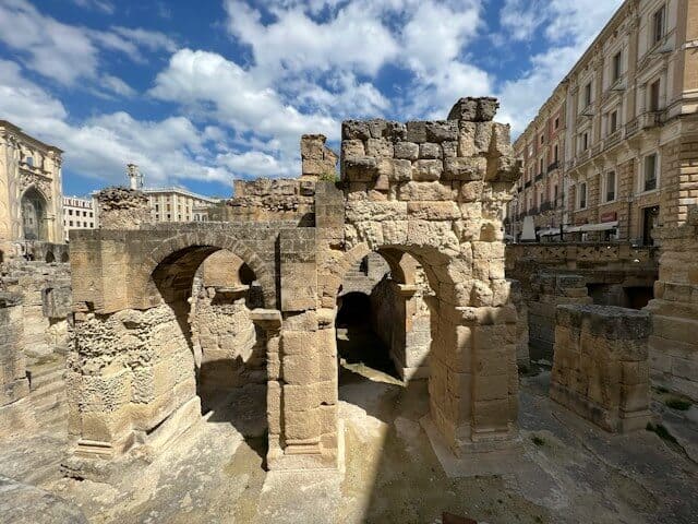 Roman ruins in Lecce Italy