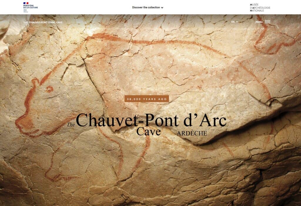 Home page of Chauvet-Pon d'Arc cave in France.